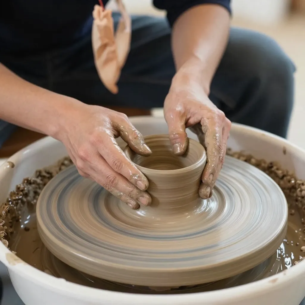 Handcrafted ceramic bowl with natural texture