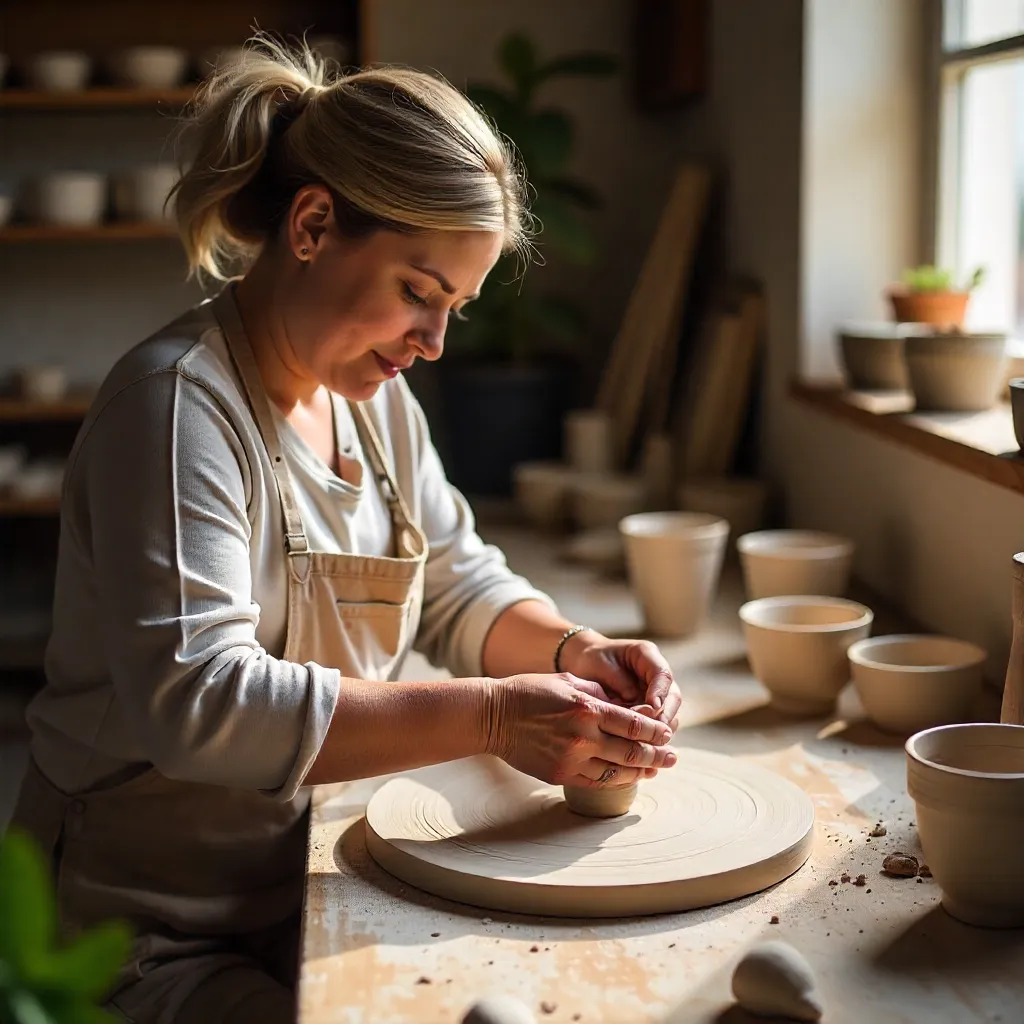 Artisan ceramic mug with organic form