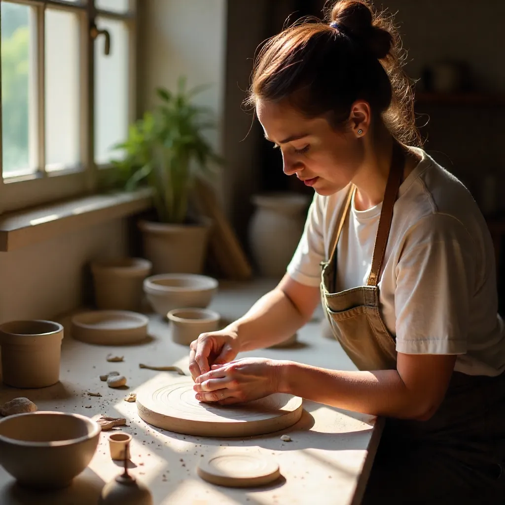 Mindful ceramic bowl creation